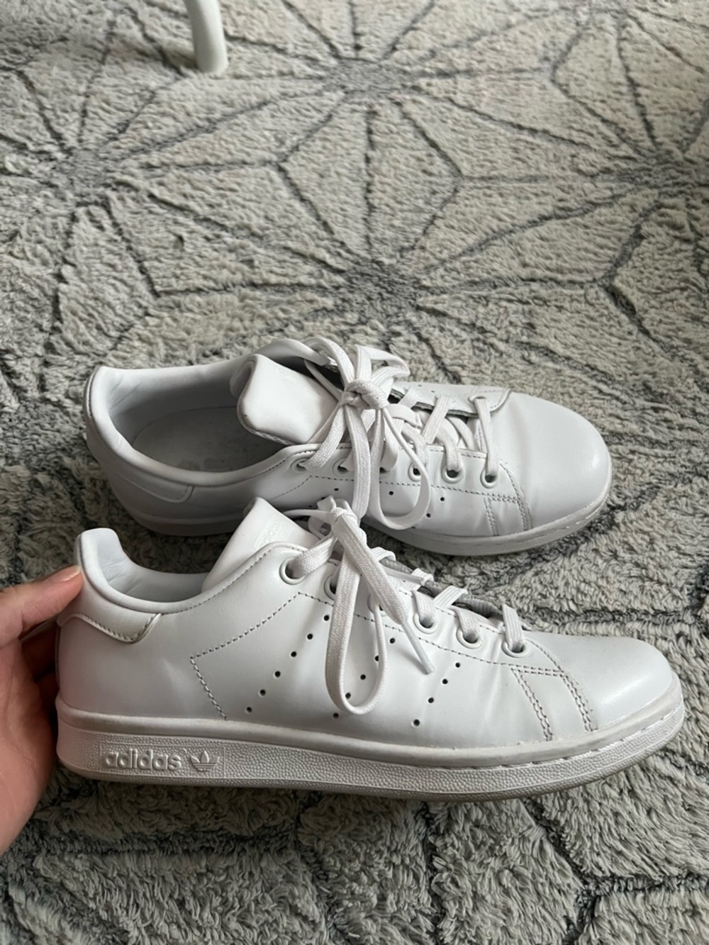 adidas White Leather Low-Top Sneakers